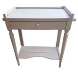 Repainted solid wood side table with lower shelf 1900