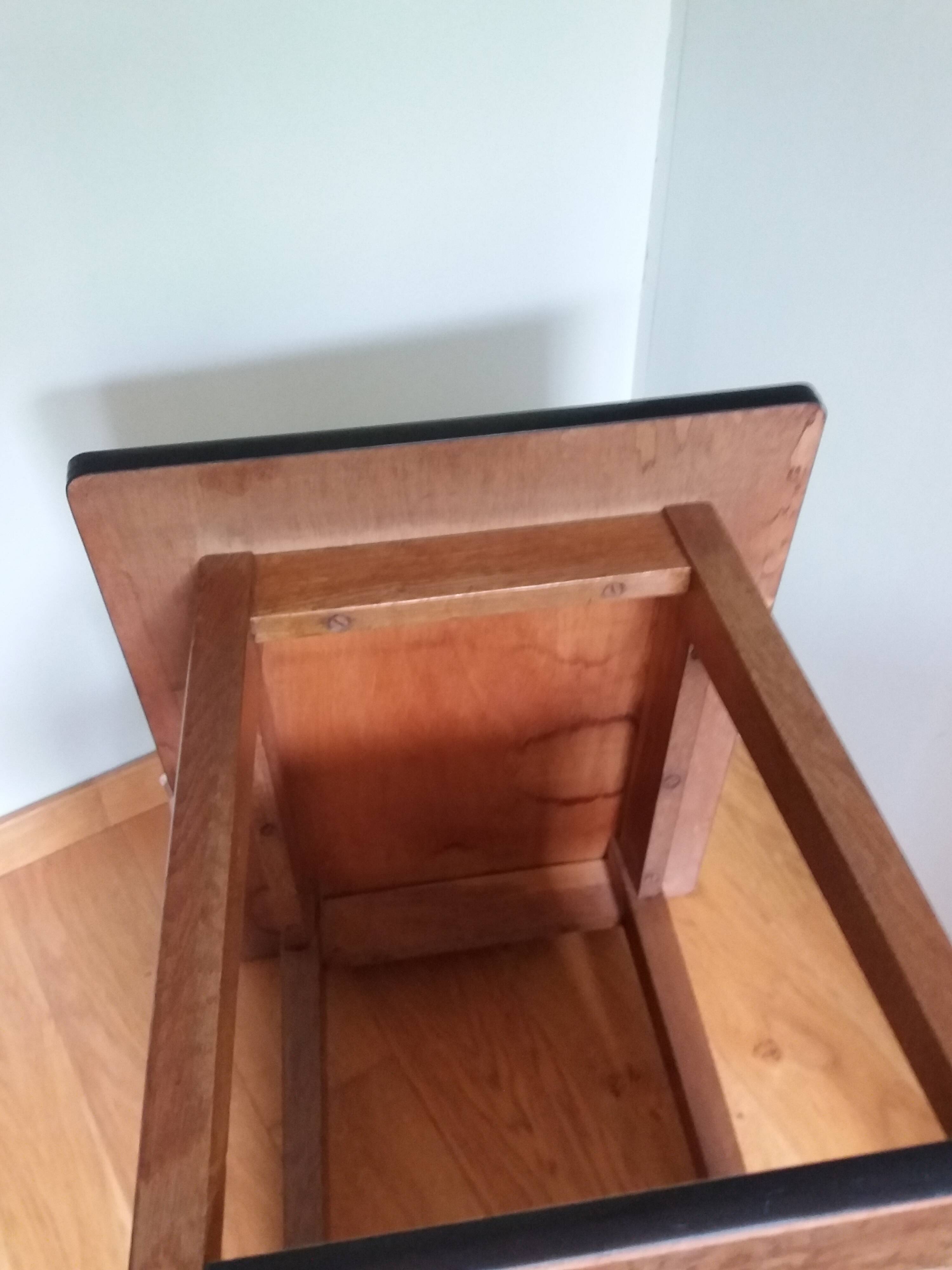 Formica and wood dessert table on wheels