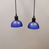 Suspension en verre, de couleur bleue peinte (couleur originale)
