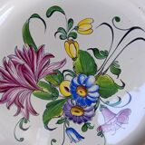 2 Desvres earthenware plates with Strasbourg decor by Henri Chaumeil? - Flower patterns