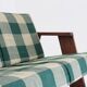 Vintage Sofa checkered fabric and wood , Italy