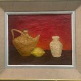 Still life painting with lemon from the 50s