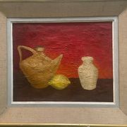 Still life painting with lemon from the 50s