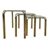 Set of 3 glass nesting tables