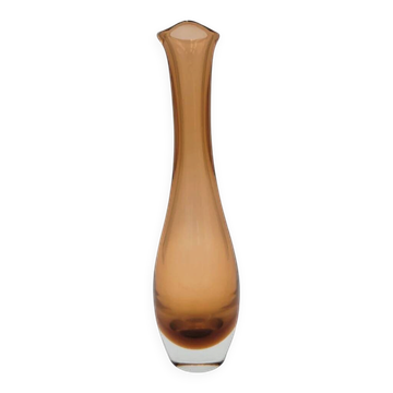 Amber glass vase