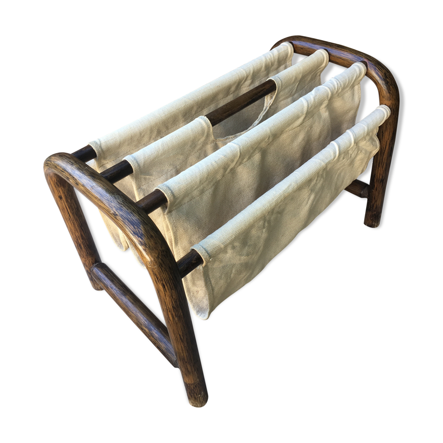 Wood and fabric magazine door