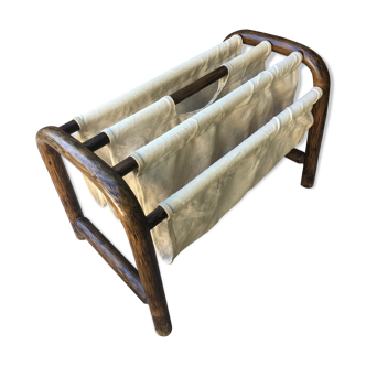 Porte revue bois et tissu