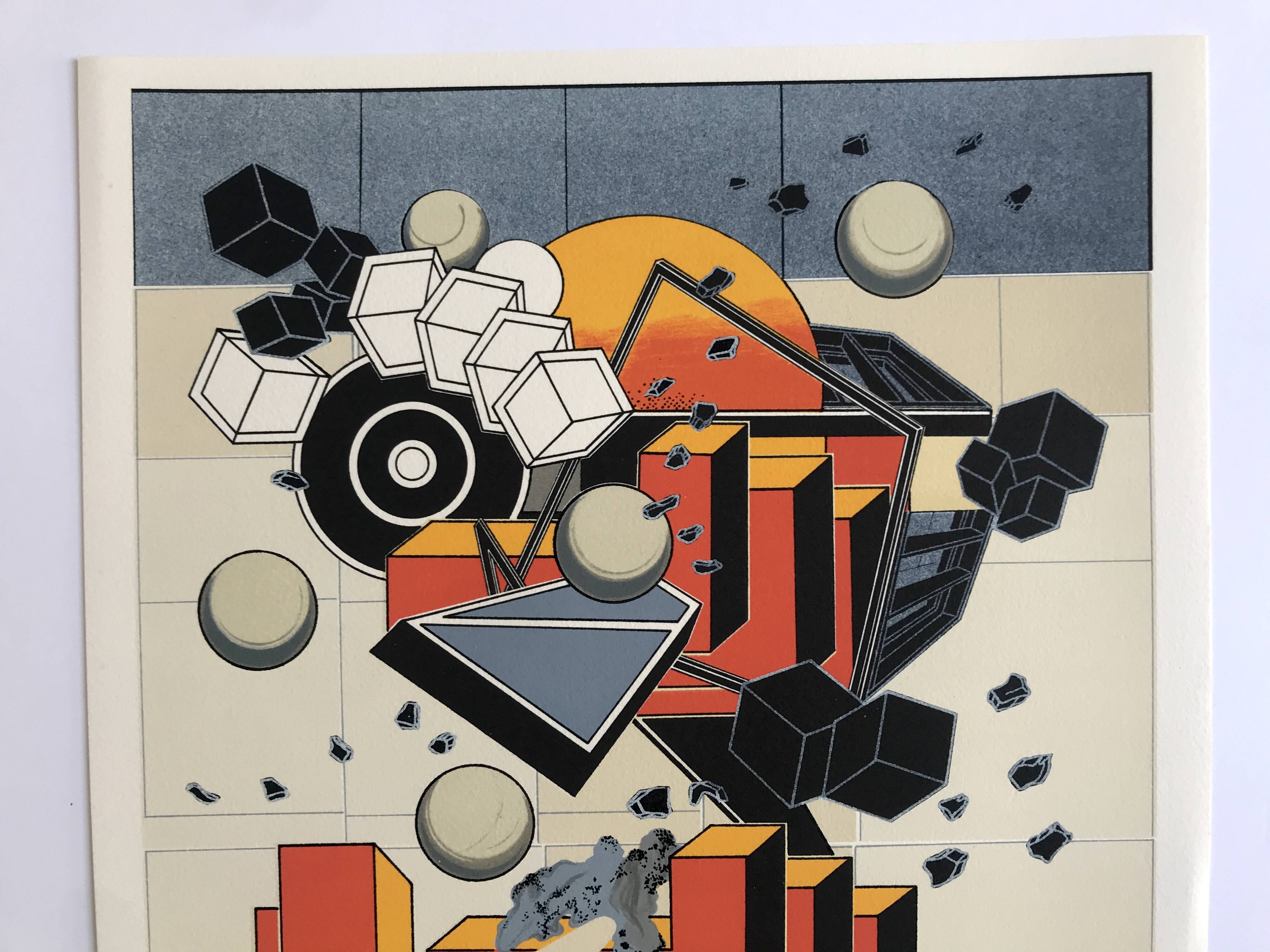 Alain le yaouanc un chantier, 1978. lithographie originale signée au crayon