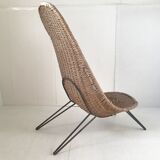 Vintage rattan armchair 1950