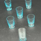 Sky blue glass shot glasses