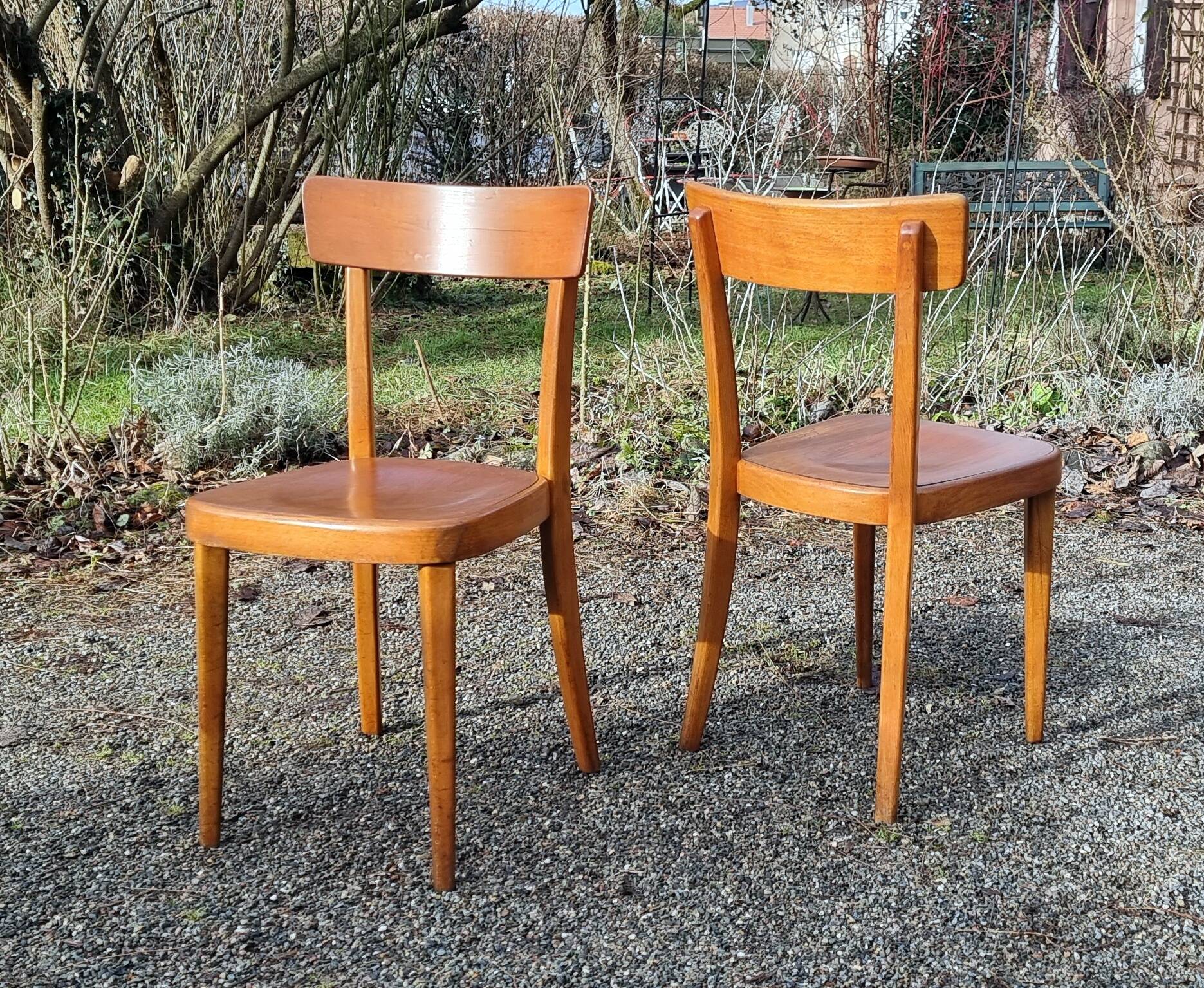 10 chaises bistrot, années 50-60