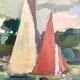 Oil on canvas sailboats