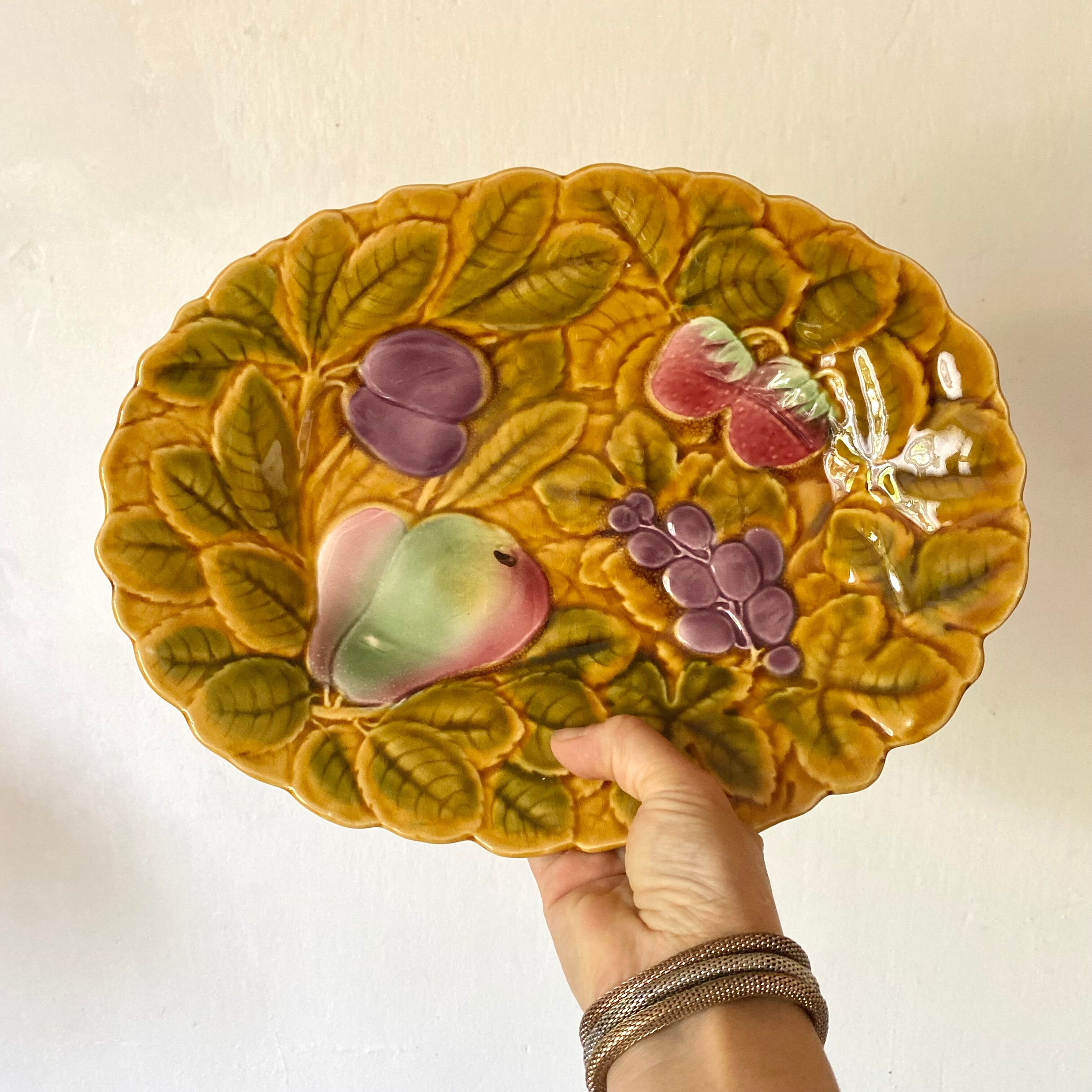 Sarreguemines oval slip dish