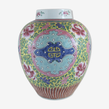 Vase chinois famille rose