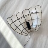 Paire d'appliques en nacre et laiton 1950 luminaire ancien décoration