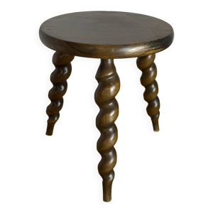 Tabouret bas rond tripode