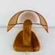 Wooden wall lamp and silk lampshade, vintage, 1960s.