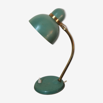 Vintage khaki green metal lamp
