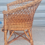Children's chair in rattan and wicker