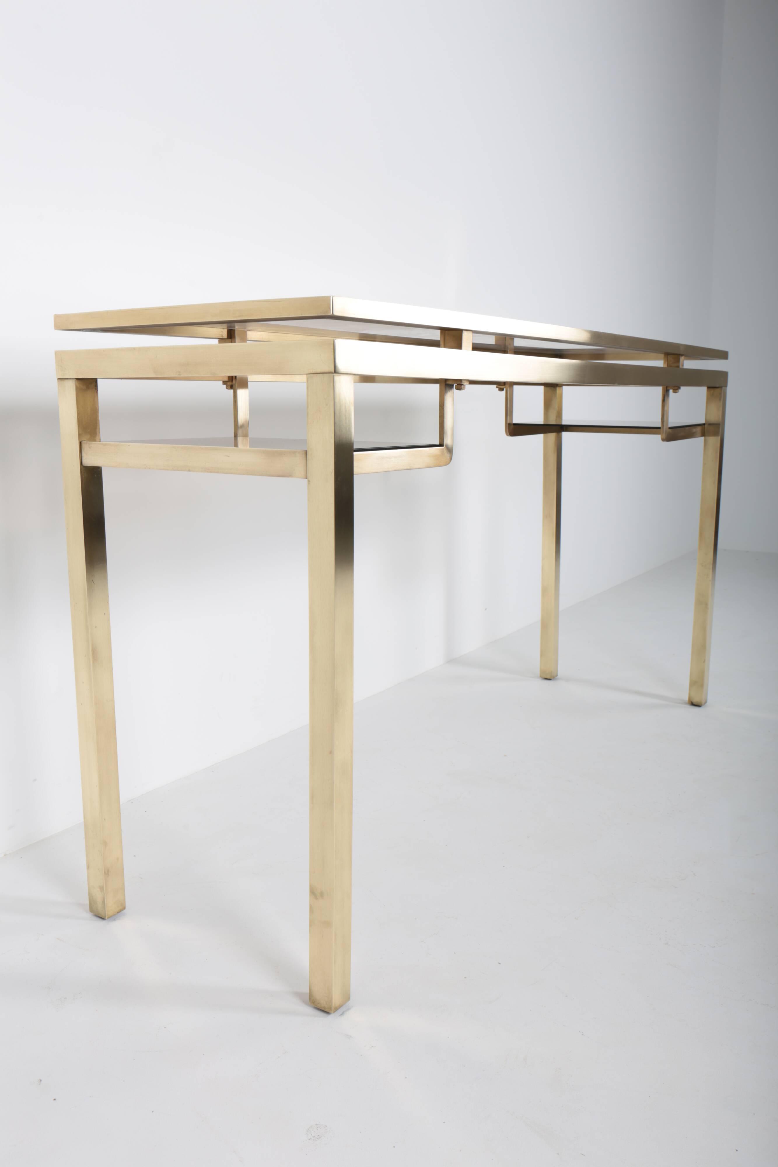 Brass console by Guy Lefevre, 1970s