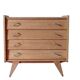 Commode vintage rénovée pieds compas bois clair doré 1950 - 1960