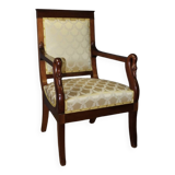 Empire Swan Neck Armchair in Mahogany, Early 19th Century