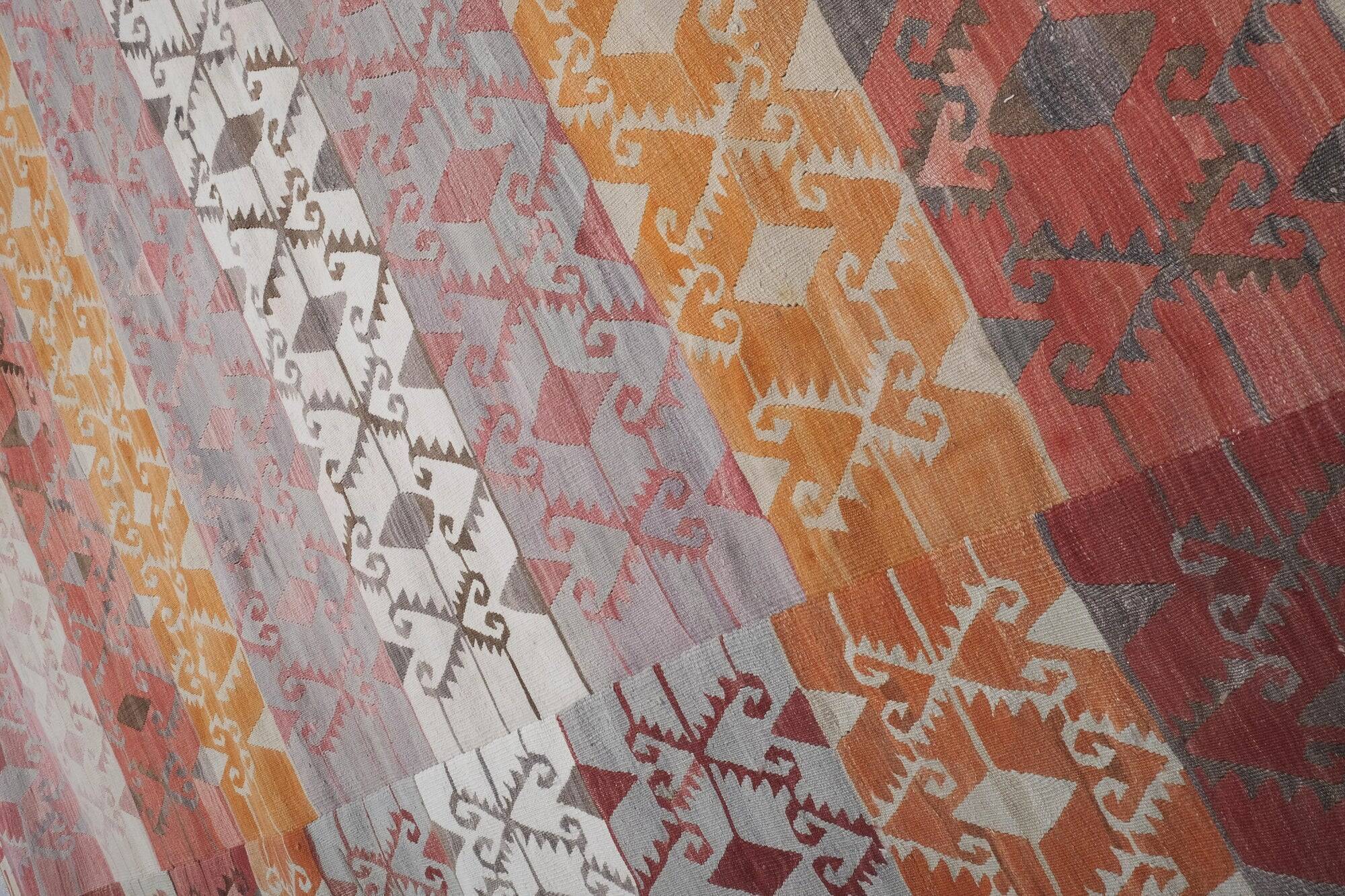 Vintage Turkish kilim handwoven 321x330 cm