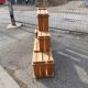 Vintage library and staircase shelf in solid pine - 1980s