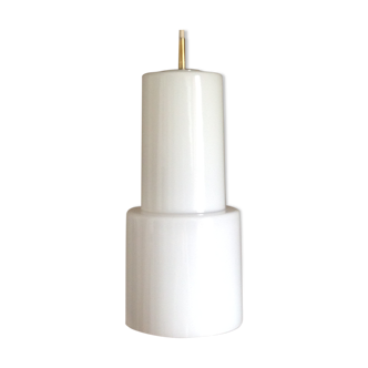 White opaline tube hanging lamp, vintage, 60s - 70s