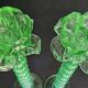 Broste Copenhagen - Pair of Large Green Blown Glass Candlesticks