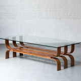 Coffee table with a steam-bent base by Ilse Möbel, 1960’s