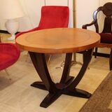 Table art déco en palissandre et cuir France vers 1930