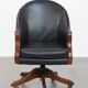 Chaise de bureau en cuir de vachette noir de style anglais