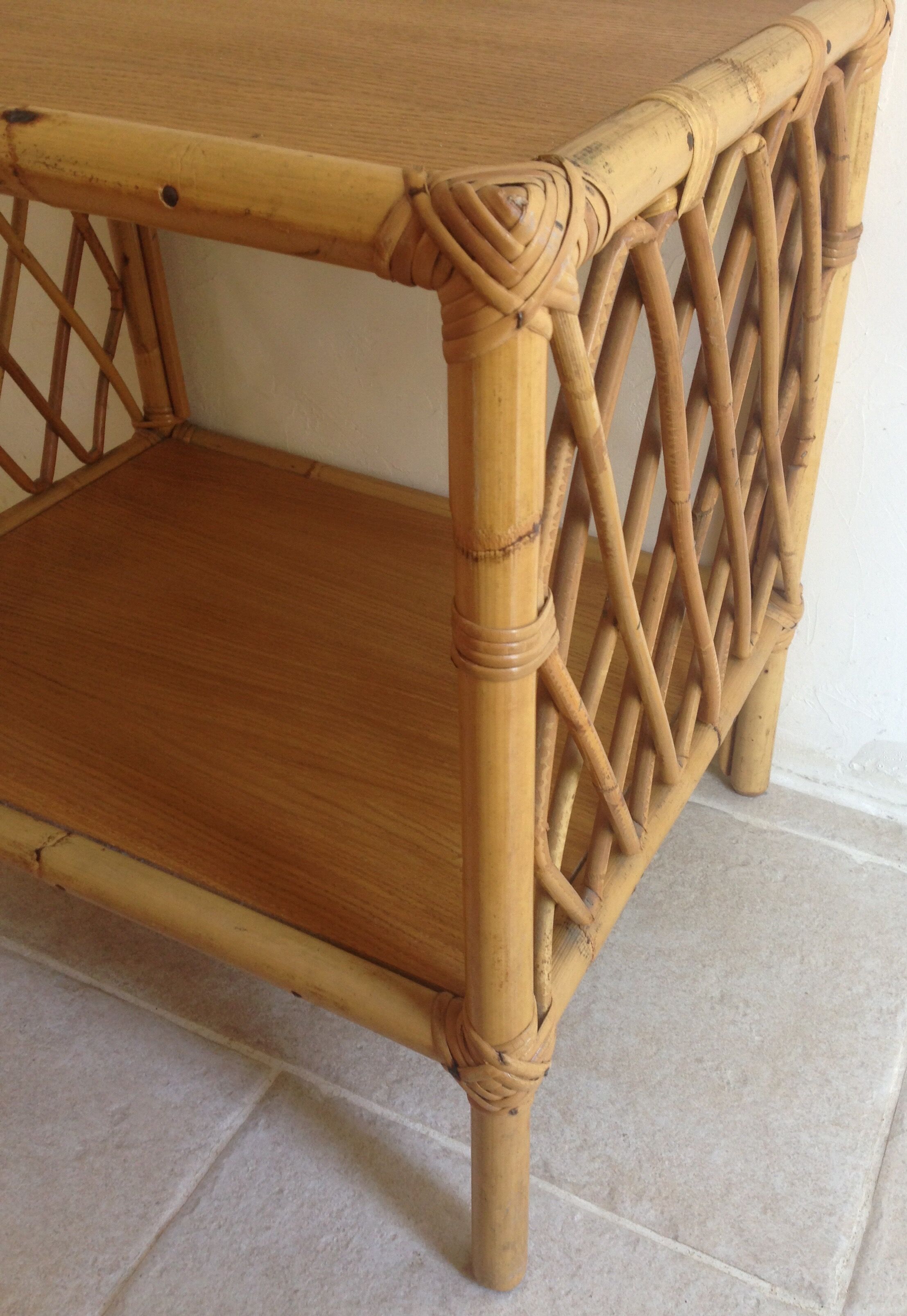 Vintage rattan side table