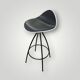 Black and white designer stool with a metal base model Onda STUA