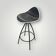 Black and white designer stool with a metal base model Onda STUA