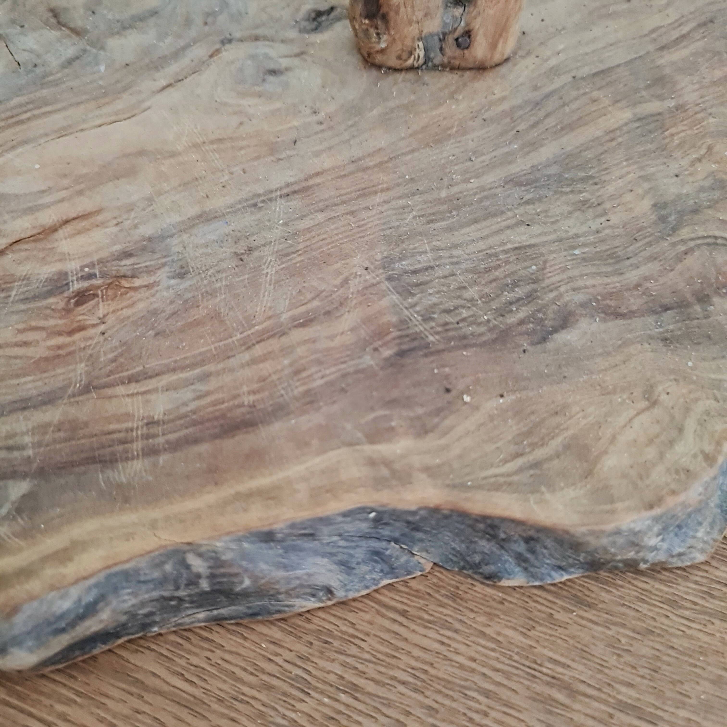 Antique brutalist wooden tray