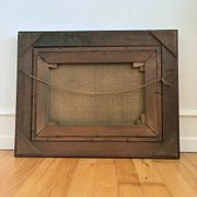 Vintage original seascape oil painting, signed beachside art