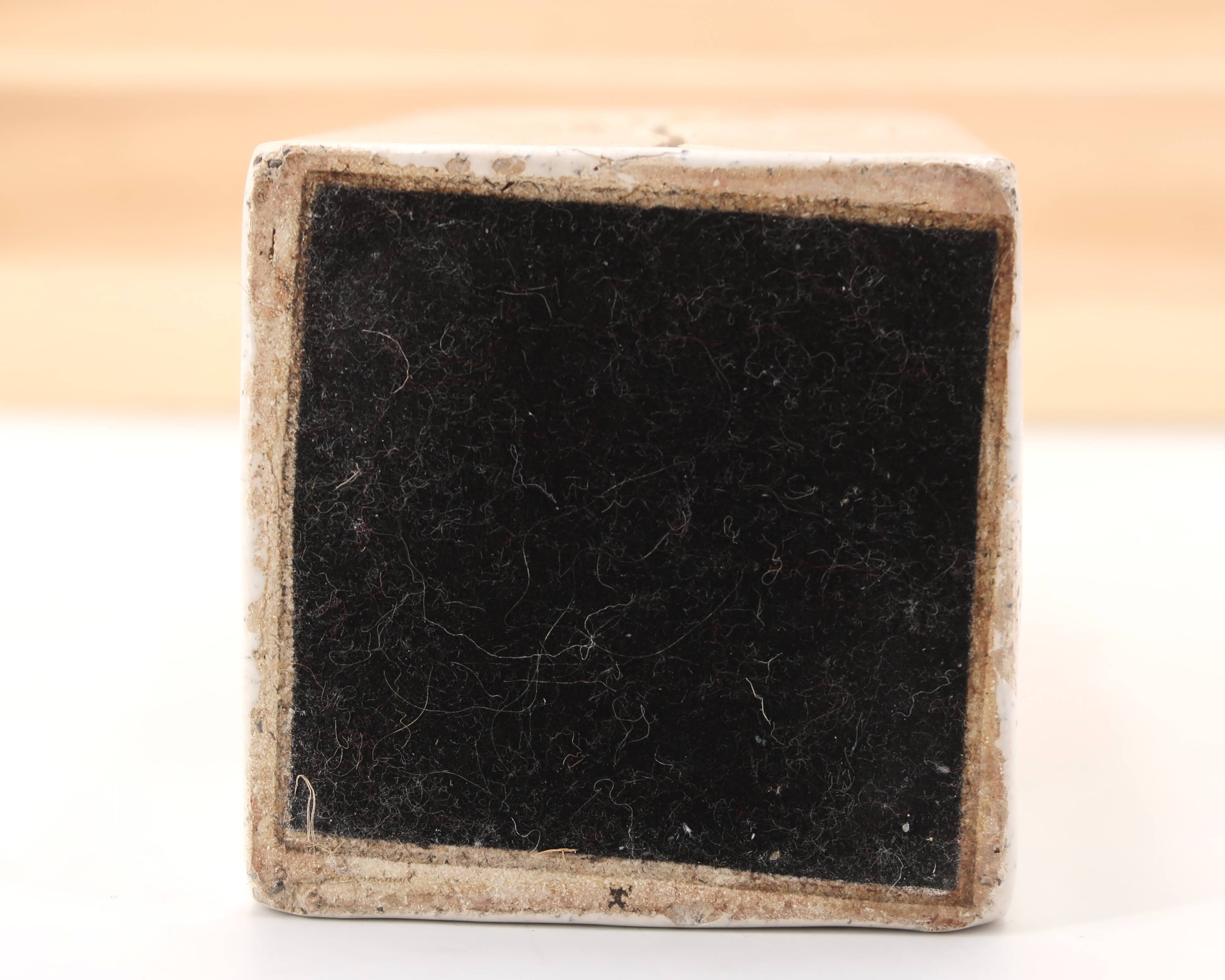 White ceramic herbarium vase by Raymonde Leduc, Vallauris, 1960s