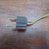 Wooden Desk Lamp with Geometric Design and Fabric Shade, France