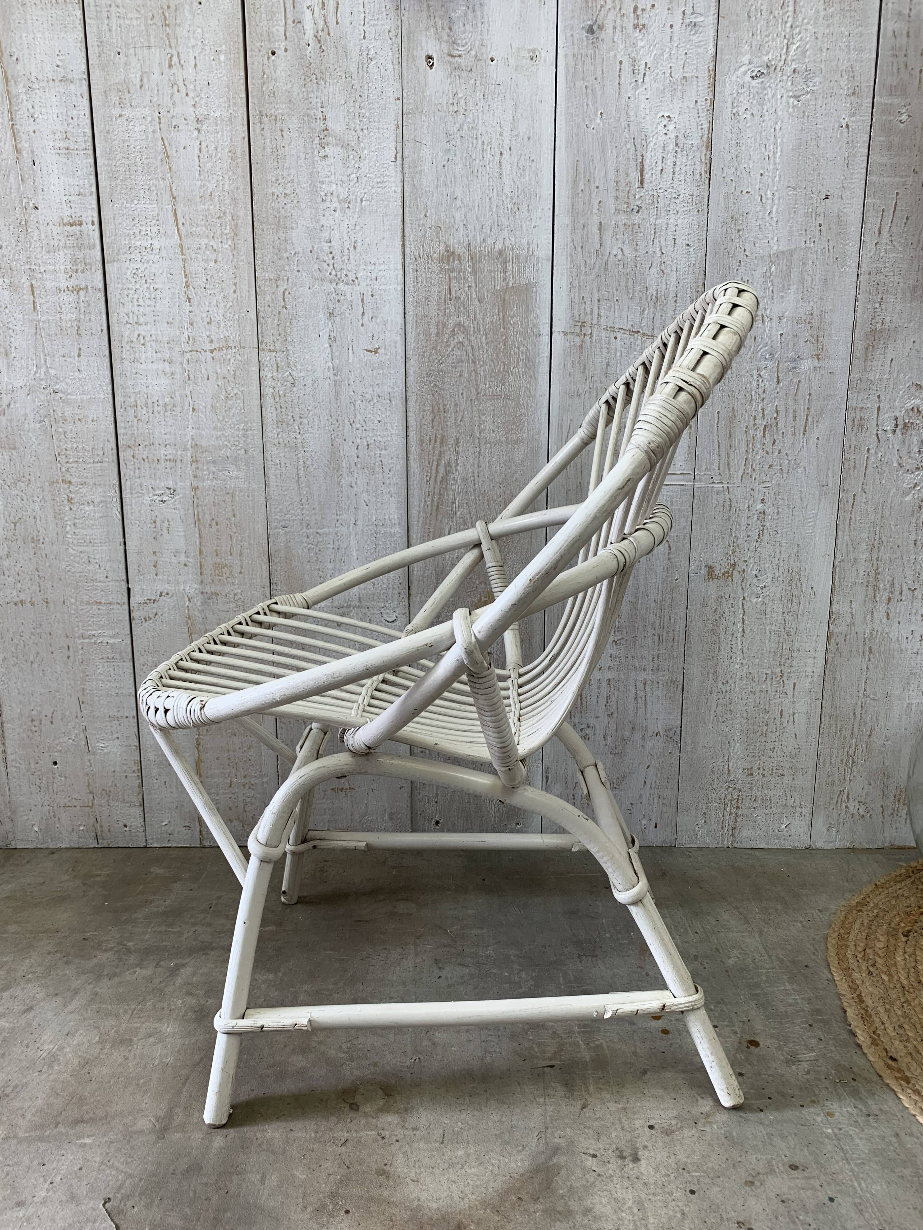 Fauteuil en rotin vintage