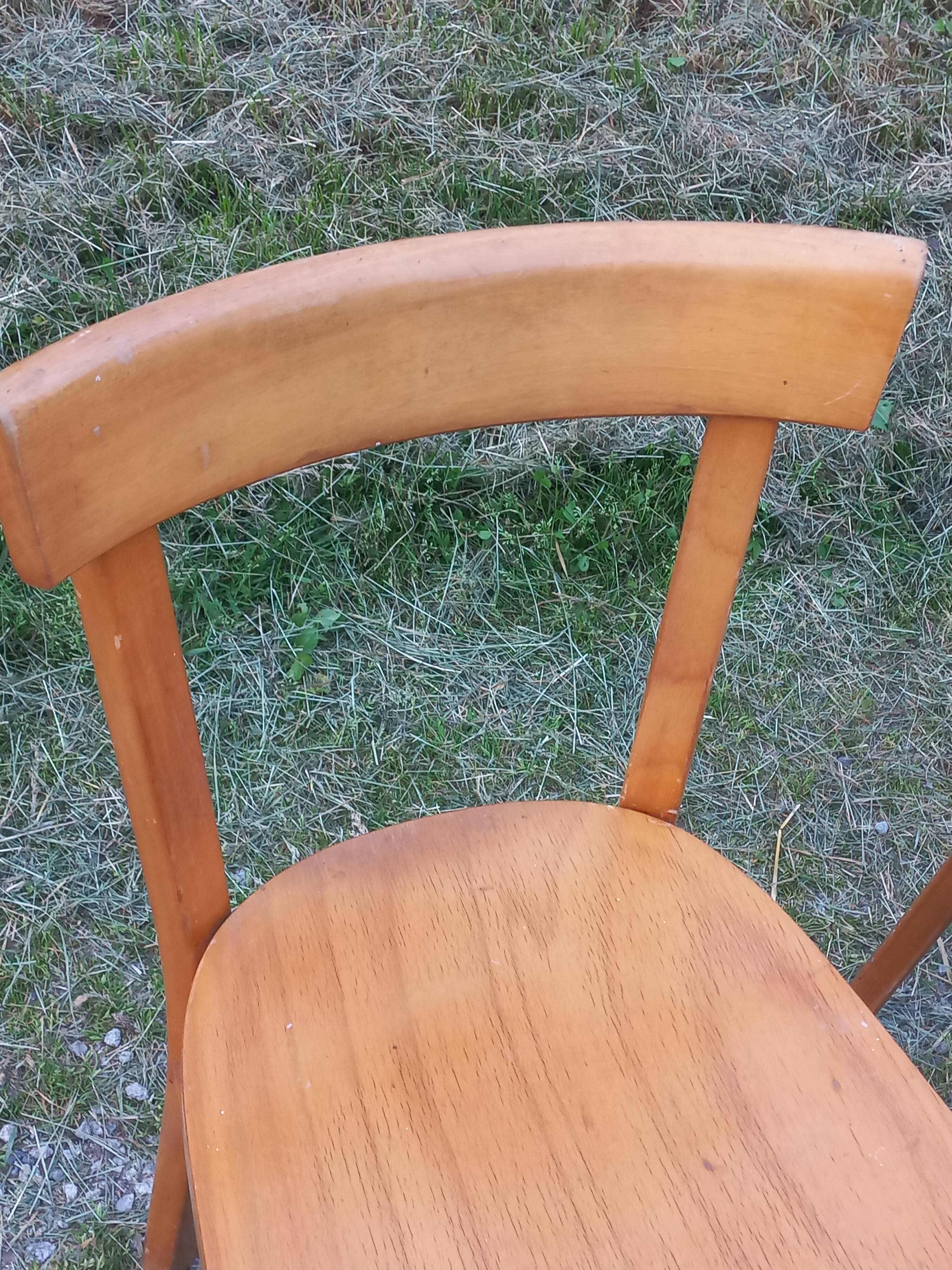Set of 4 Baumann bistro chairs from the 1950s.