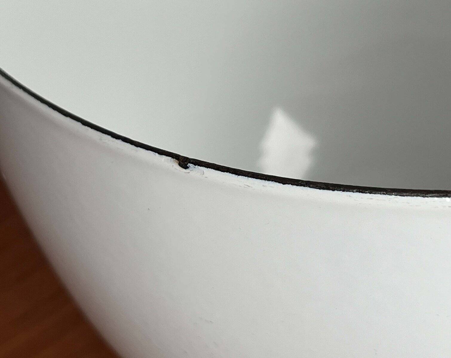 Mid-Century Modern Danish Large White Enamel Bowl, 1960s