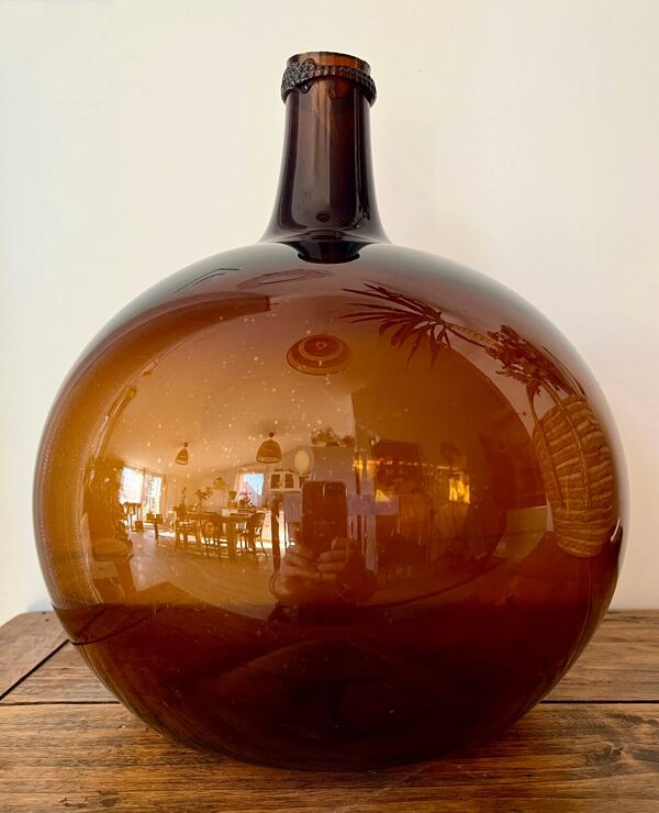 Dame-jeanne ancienne ambrée 4-5L