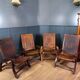 4 chaises en bois et cuir, années 1960