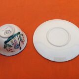 Cup / Saucer for lunch Faience with stamp crowned STR (Sainte Radegonde-en-Touraine)