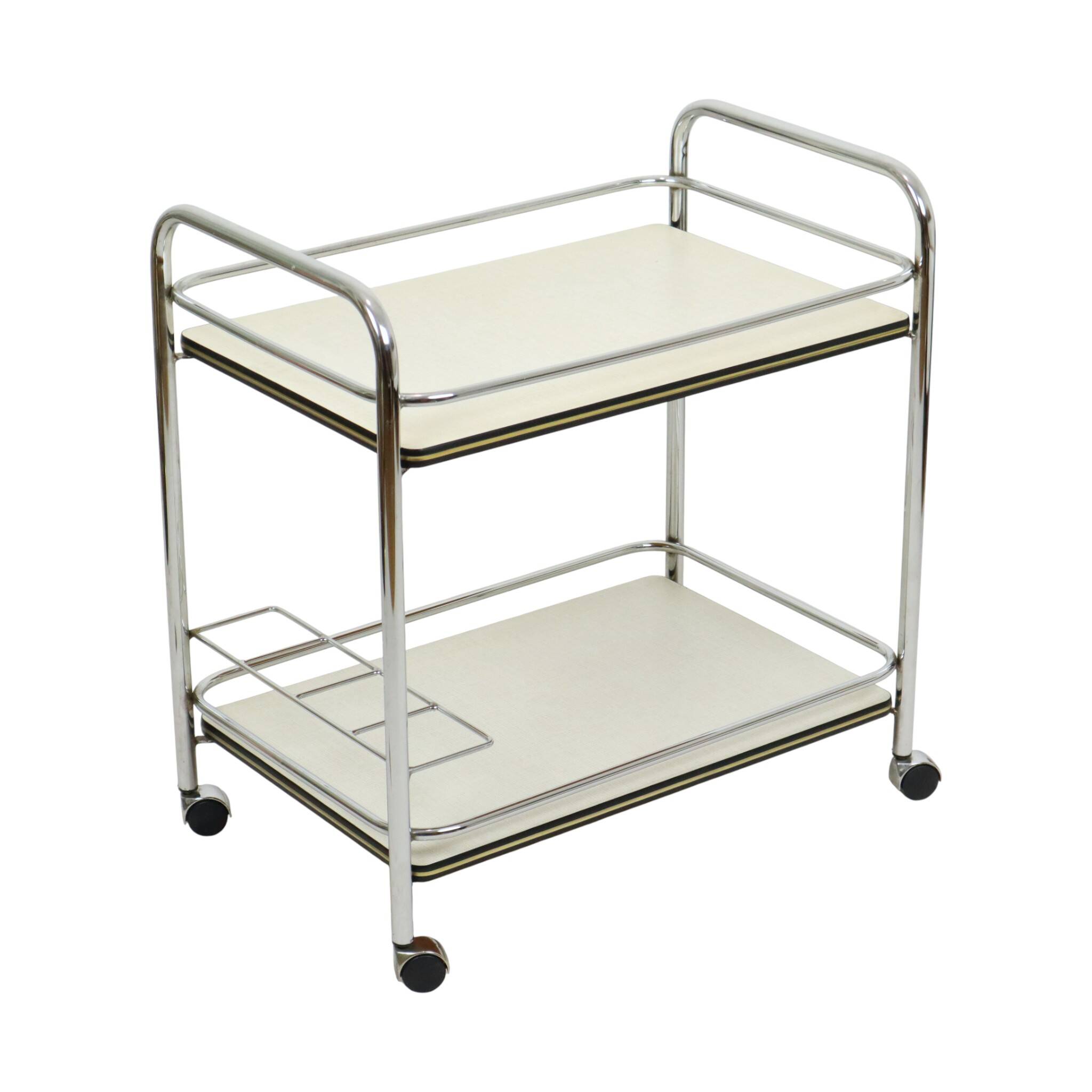 Vintage Drink Trolley Serving Cart Chrome Sixties