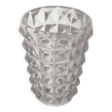 Diamond point crystal vase from the 50s height 21.5 cm