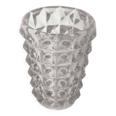 Vase cristal pointe de diamant années 50 hauteur 21,5 cm