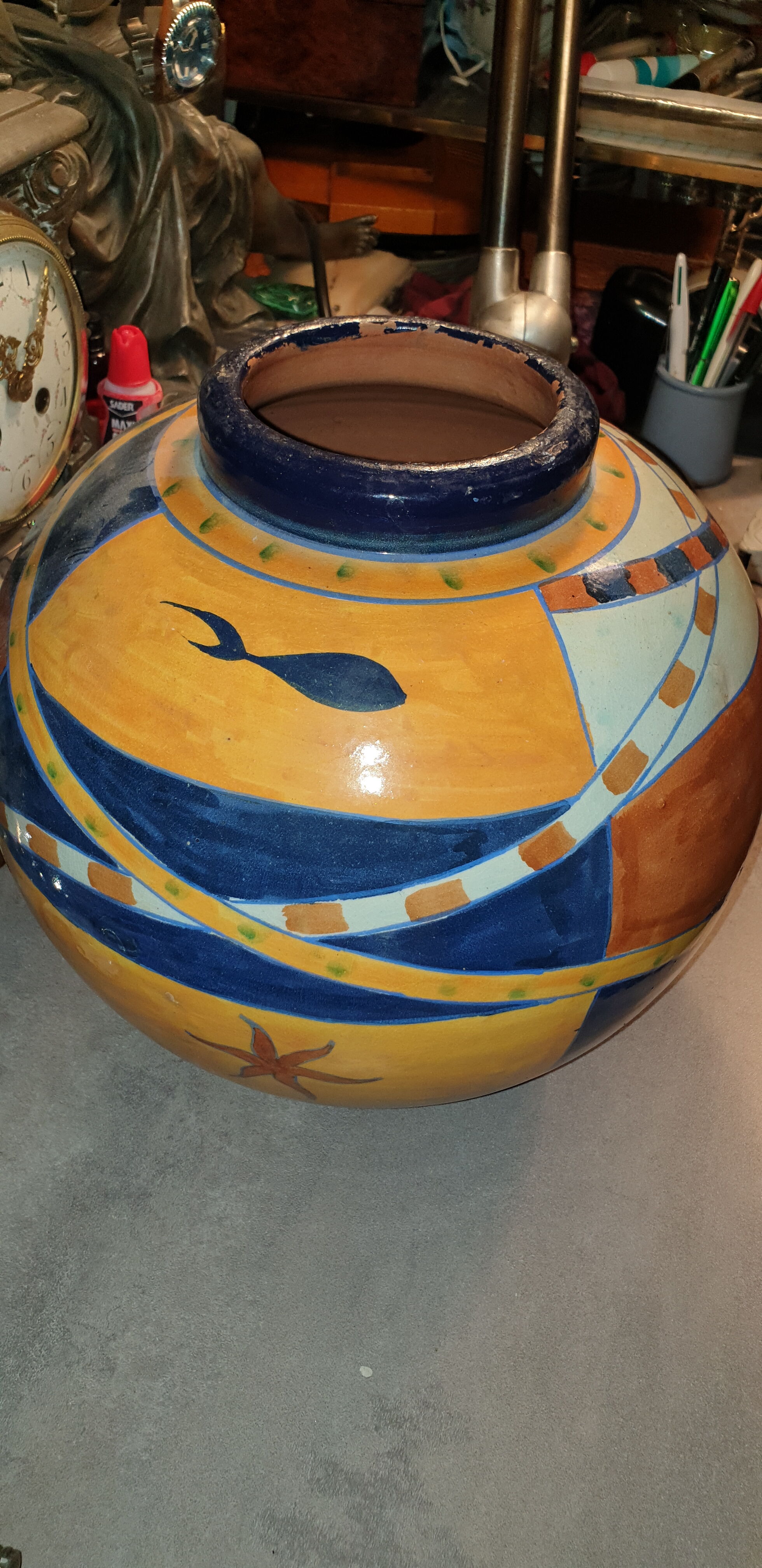 Large oriental ball vase